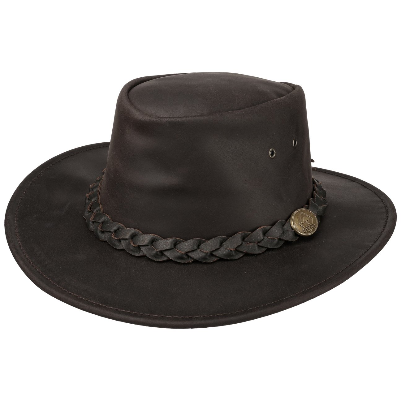 Scippis Brown Bushman Leather Hat By