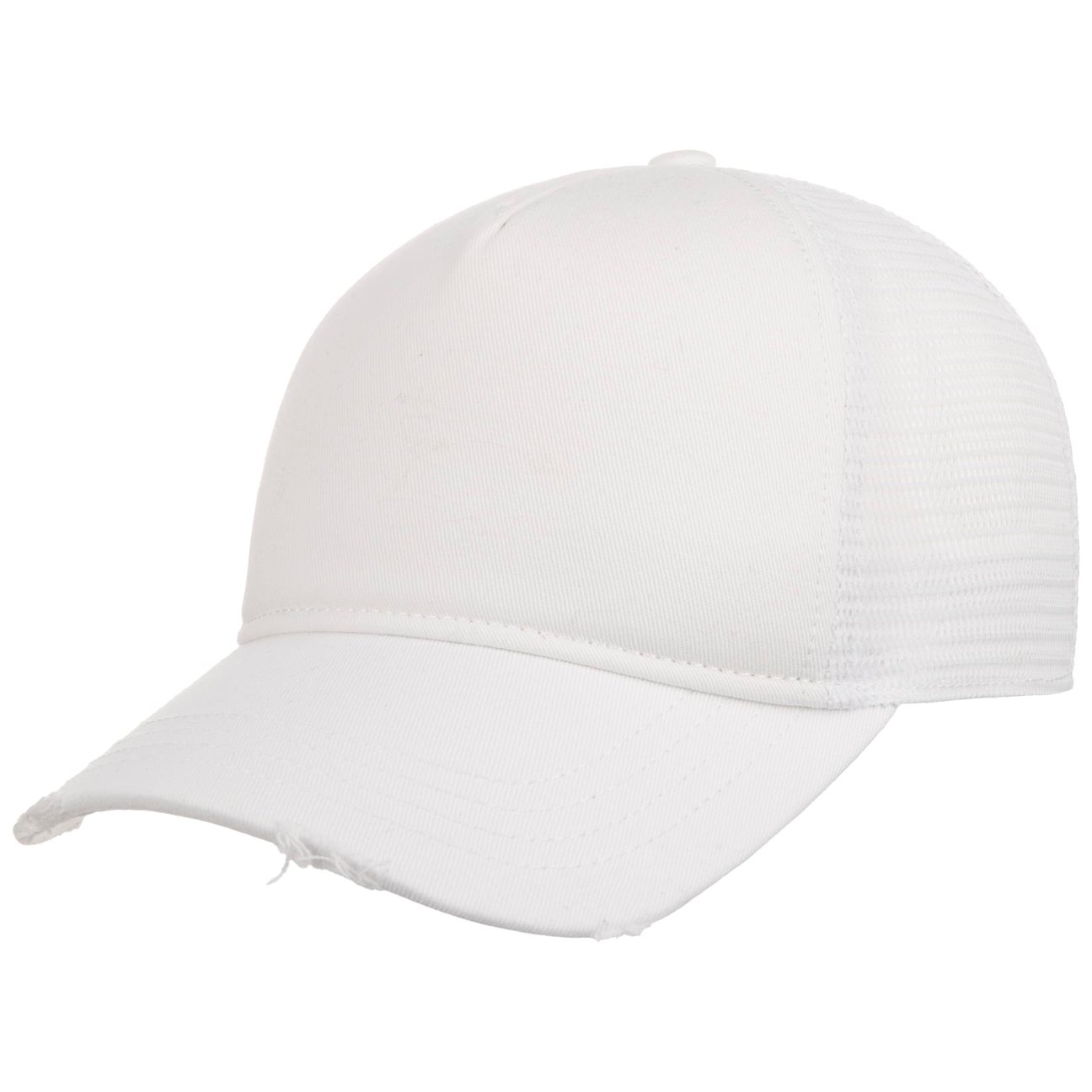 Hatshopping.co.uk Women's White Rapper Destroyed Cap