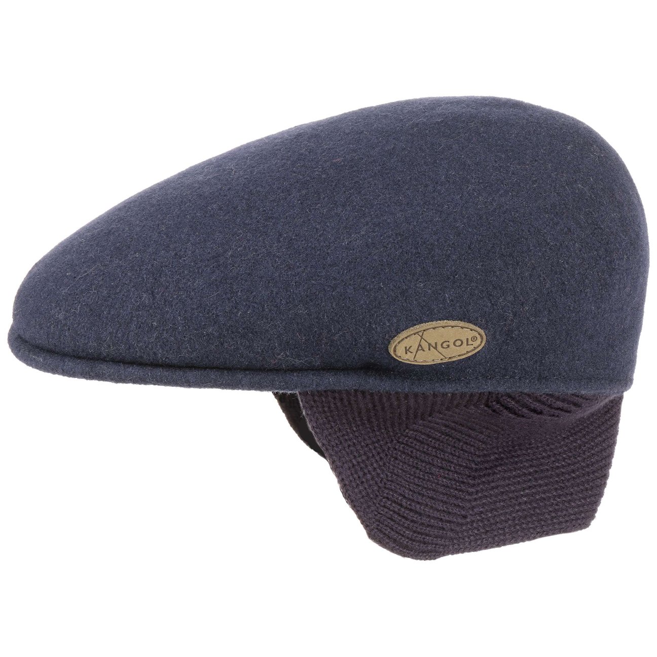 Kangol Men's Navy 504 Flat Cap With Ear Flaps By