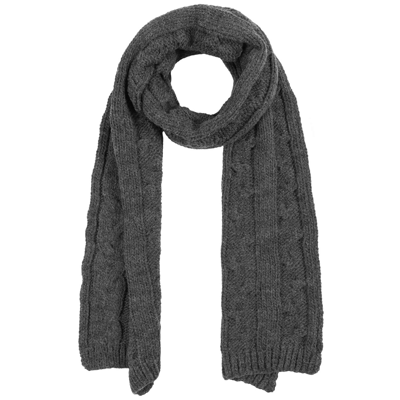 Mcburn Women's Anthracite Britta Cable Knit Scarf By