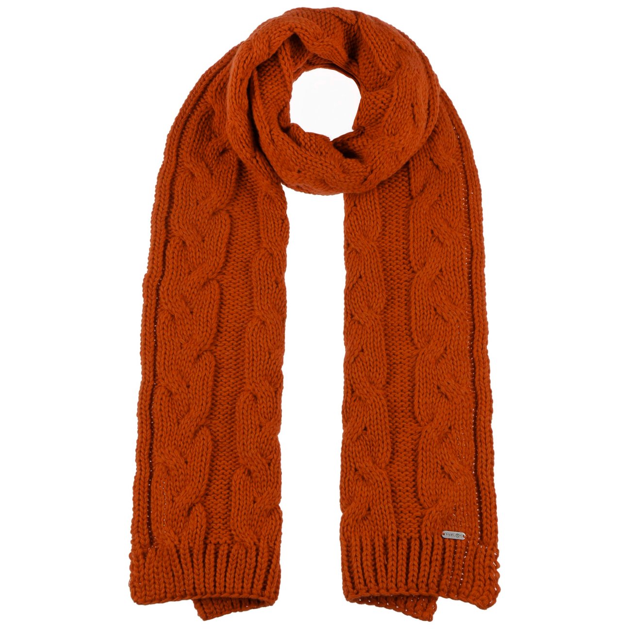 Mcburn Women's Rust Britta Cable Knit Scarf By