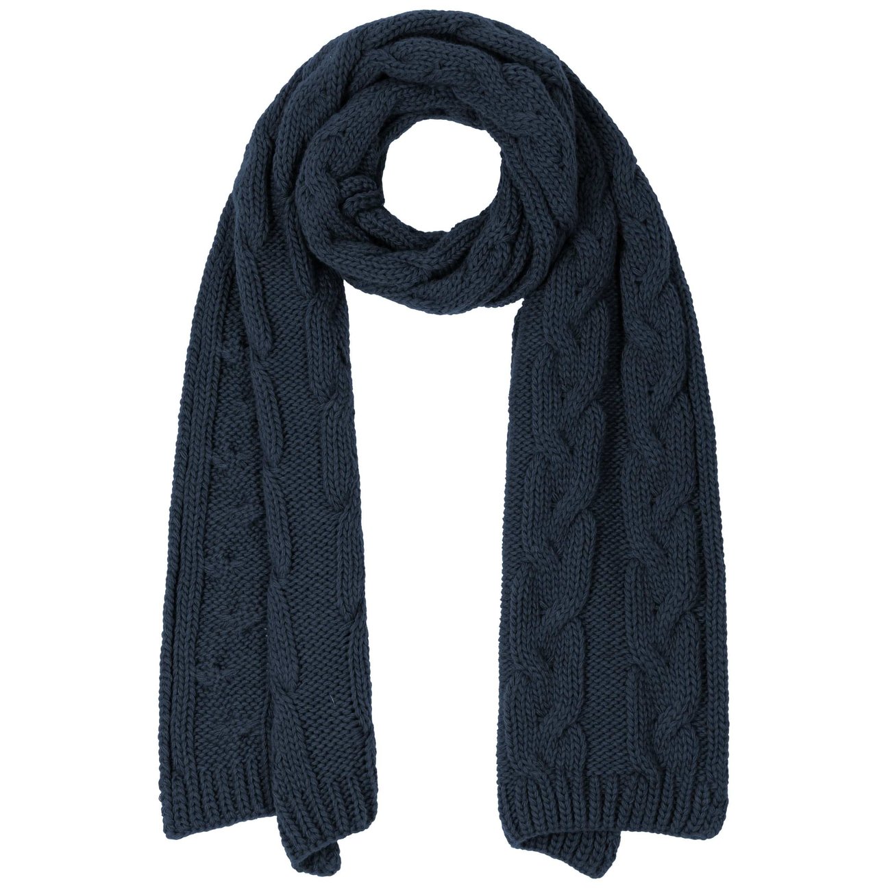 Mcburn Women's Blue Britta Cable Knit Scarf By