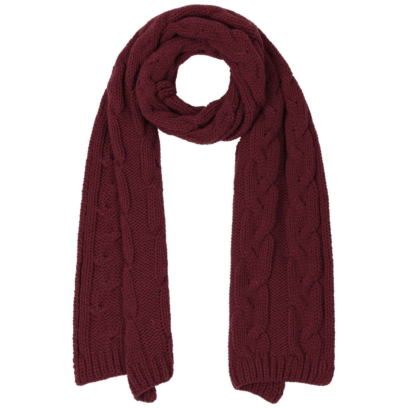Mcburn Women's Bordeaux Britta Cable Knit Scarf By