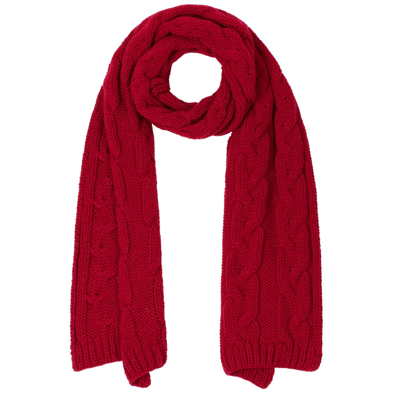 Mcburn Women's Red Britta Cable Knit Scarf By