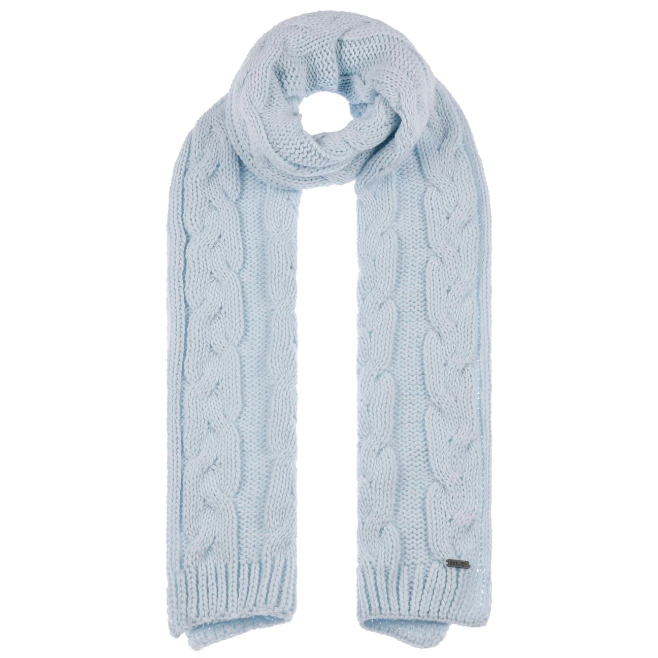 Mcburn Women's Light Blue Britta Cable Knit Scarf By