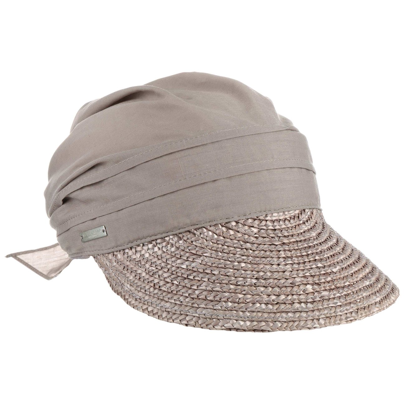 Seeberger Unisex Grey Ansali Straw Visor Cap By