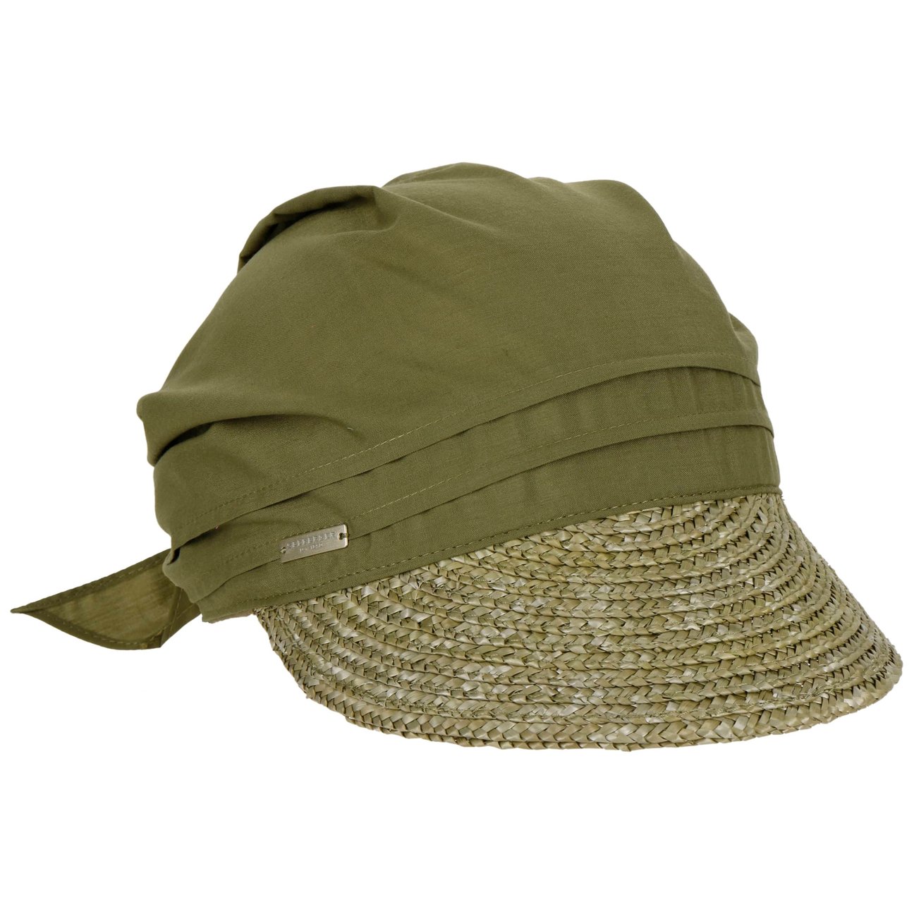 Seeberger Unisex Light Olive Ansali Straw Visor Cap By