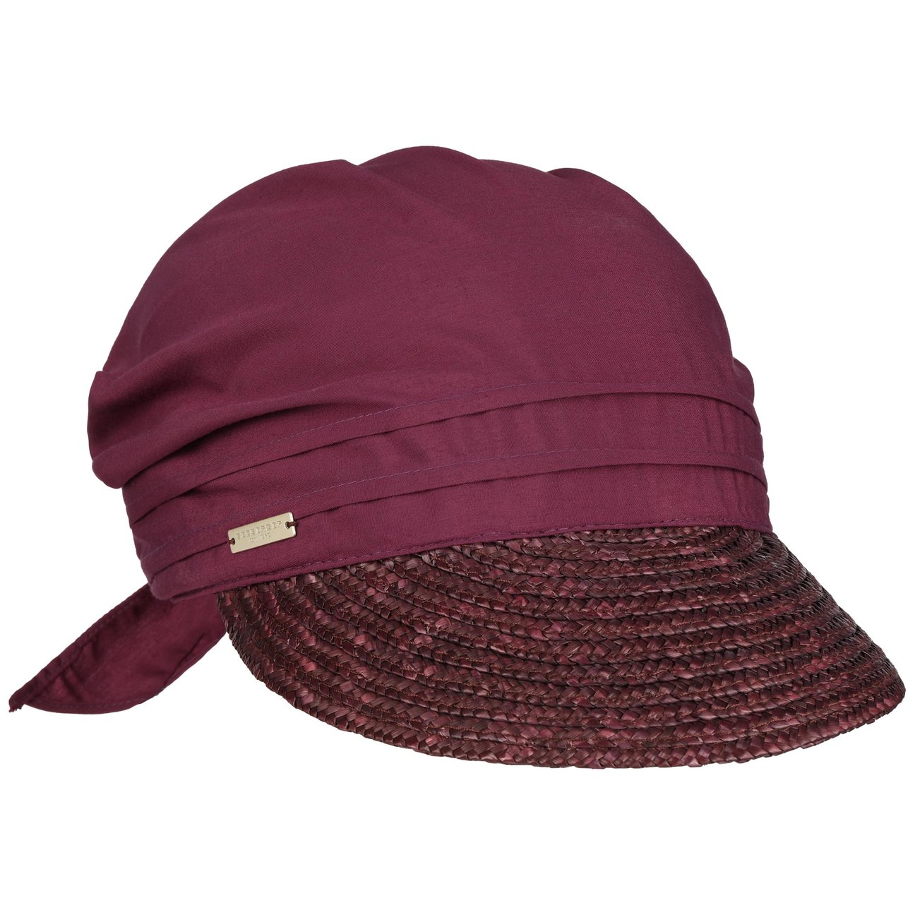 Seeberger Unisex Plum Ansali Straw Visor Cap By