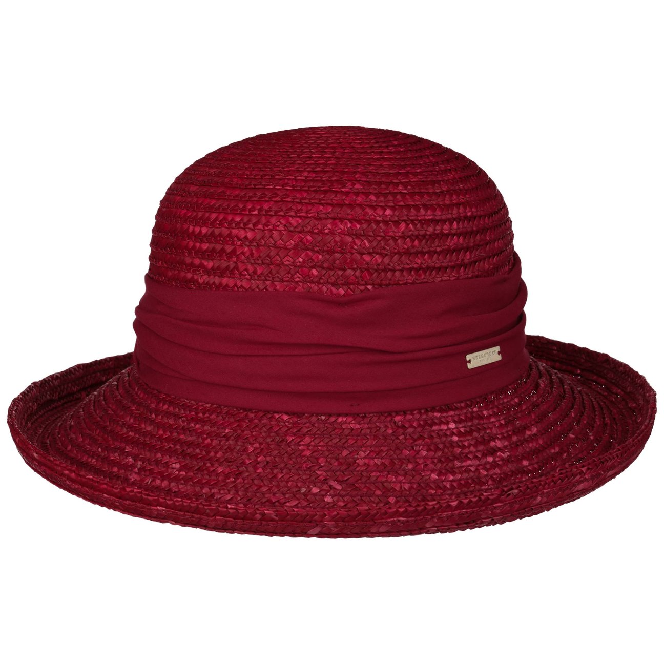 Seeberger Unisex Dark Red Dilara Straw Hat By