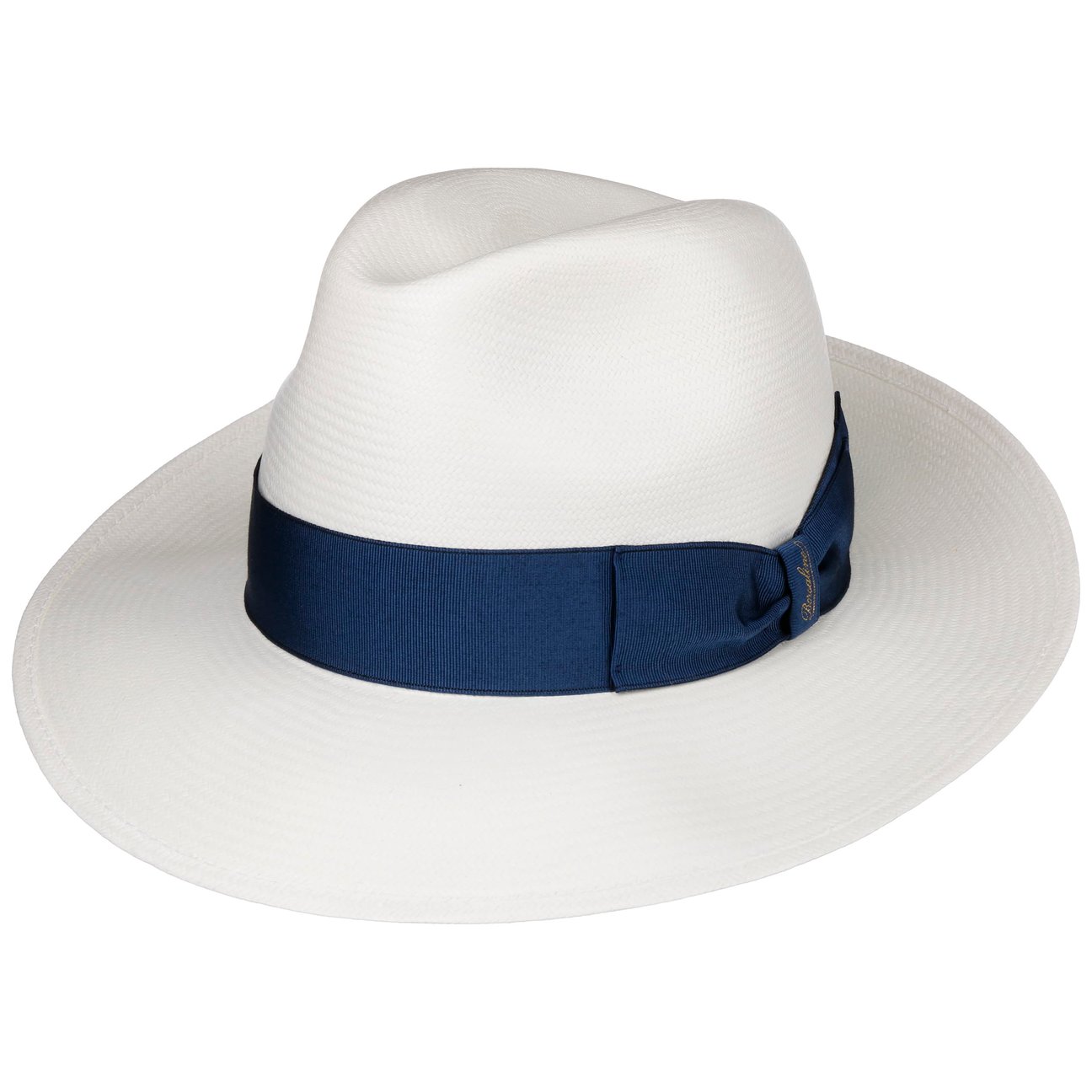 Borsalino Women's Nature-Blue Big Brim Bogart Panama Hat By