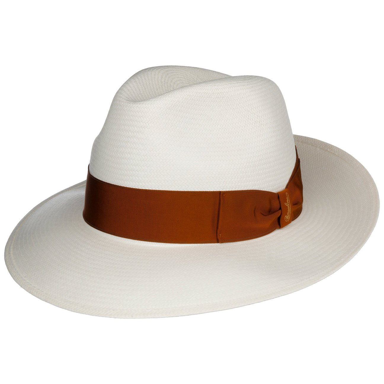 Borsalino Women's Nature-Rust Big Brim Bogart Panama Hat By
