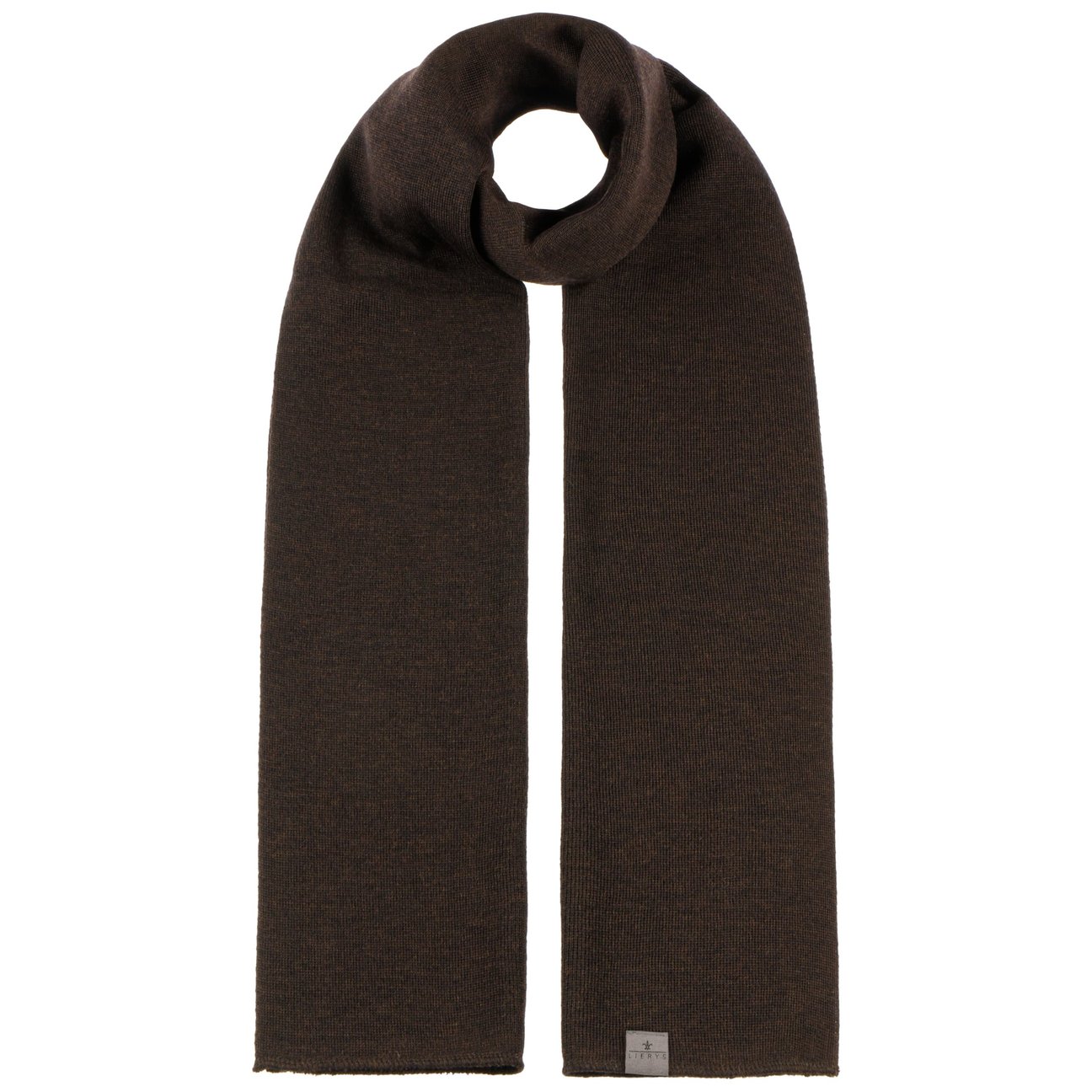 Lierys Women's Dark Brown Fine Merino Knit Scarf By