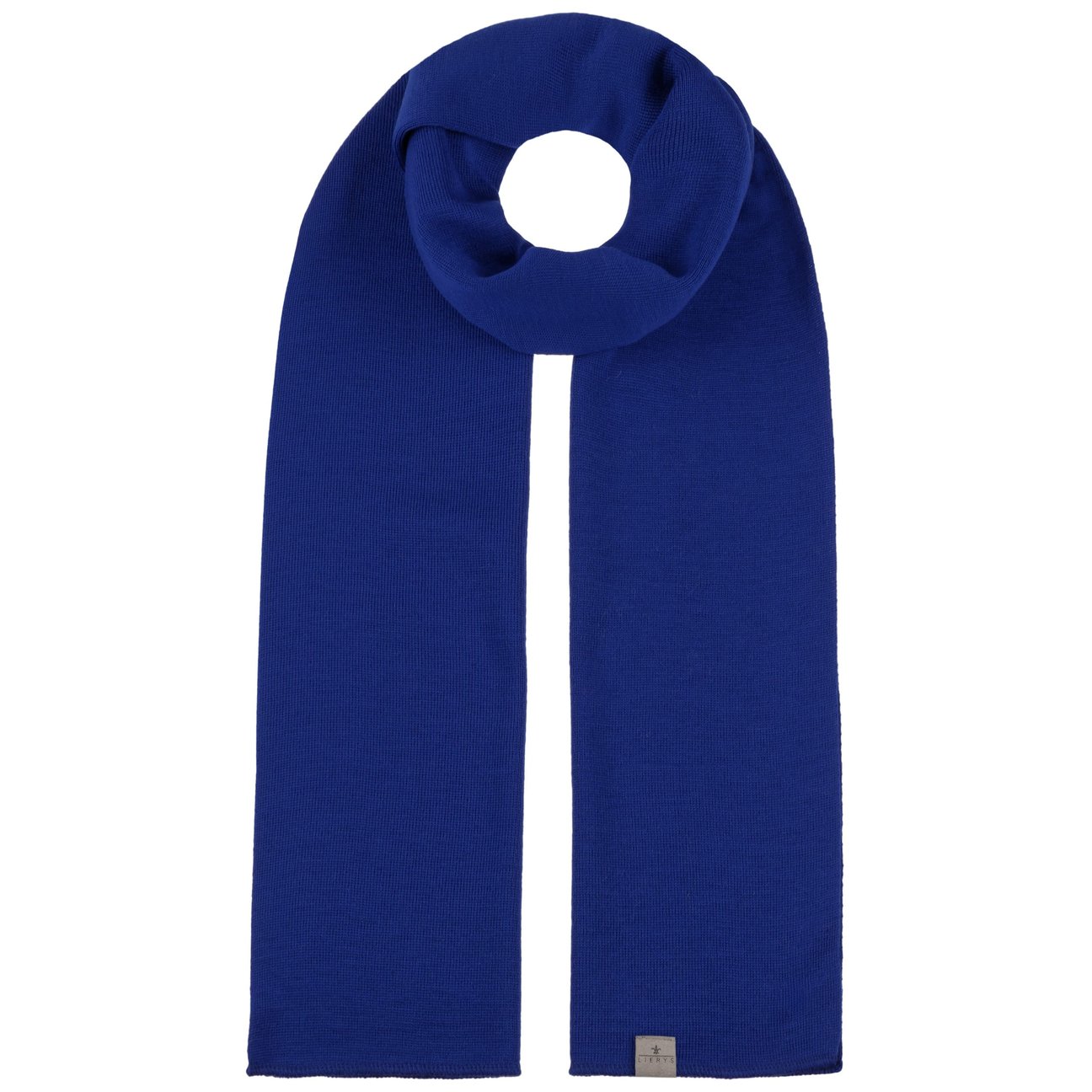 Lierys Women's Royal-Blue Fine Merino Knit Scarf By