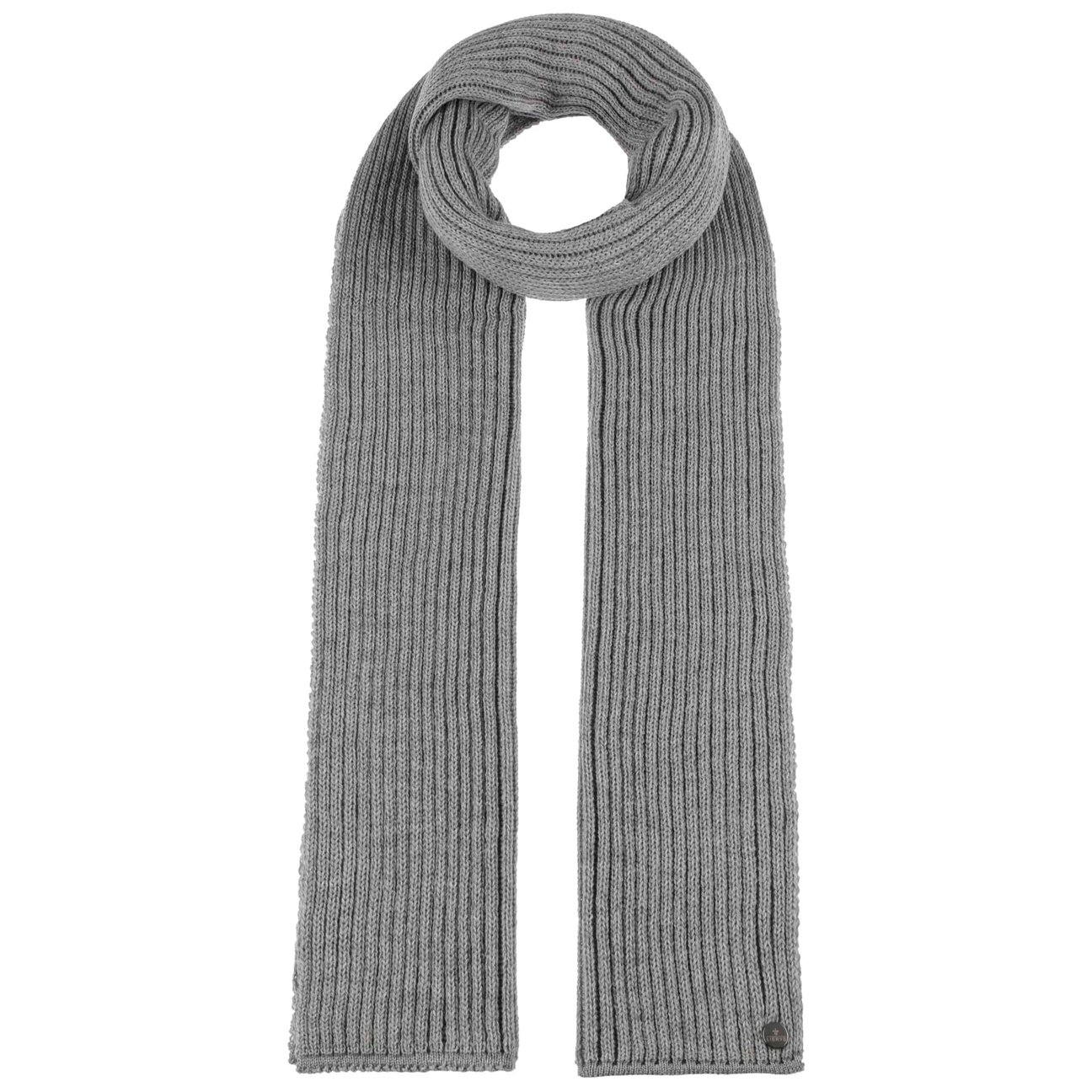 Lierys Women's Grey Merino Rib Scarf By