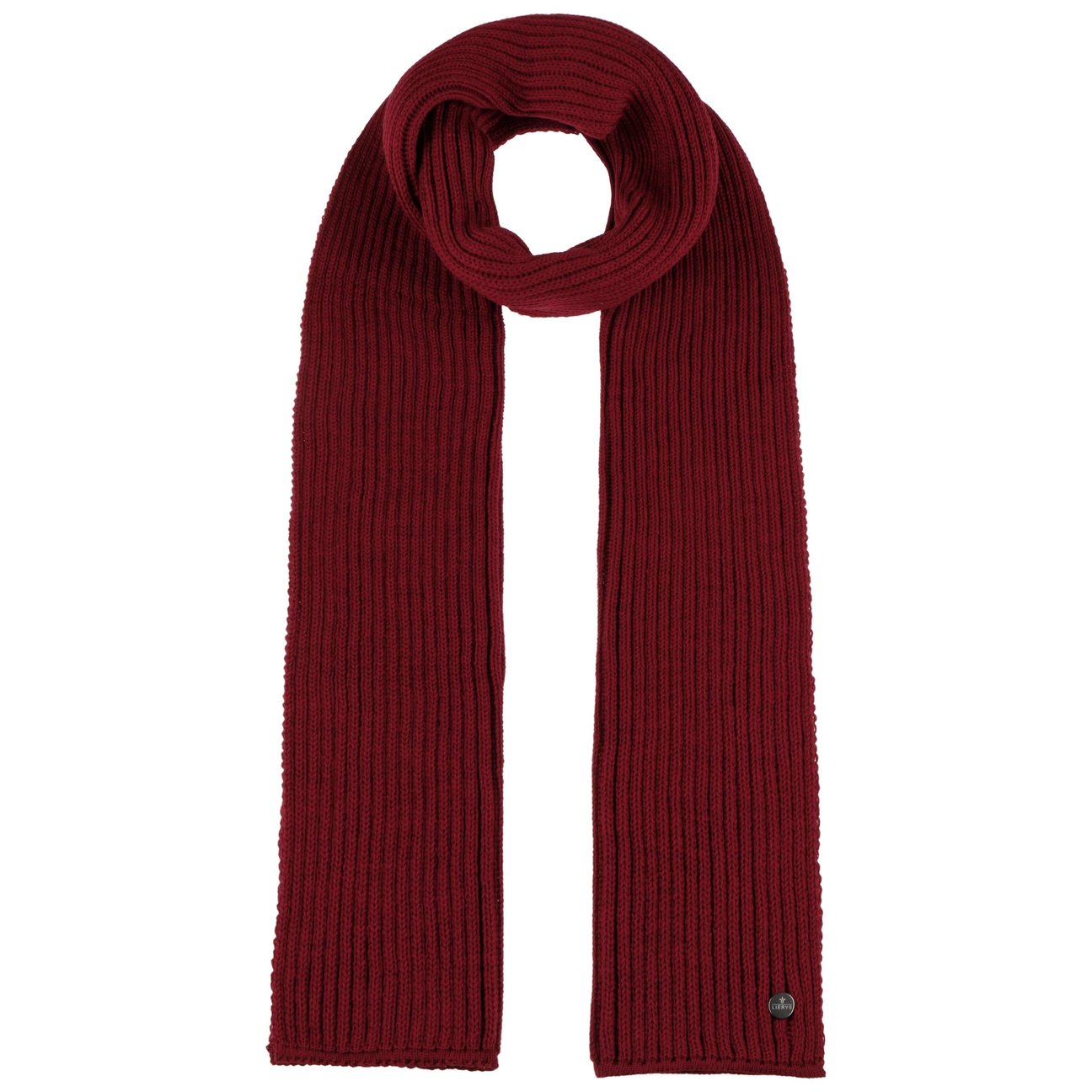 Lierys Women's Red Merino Rib Scarf By