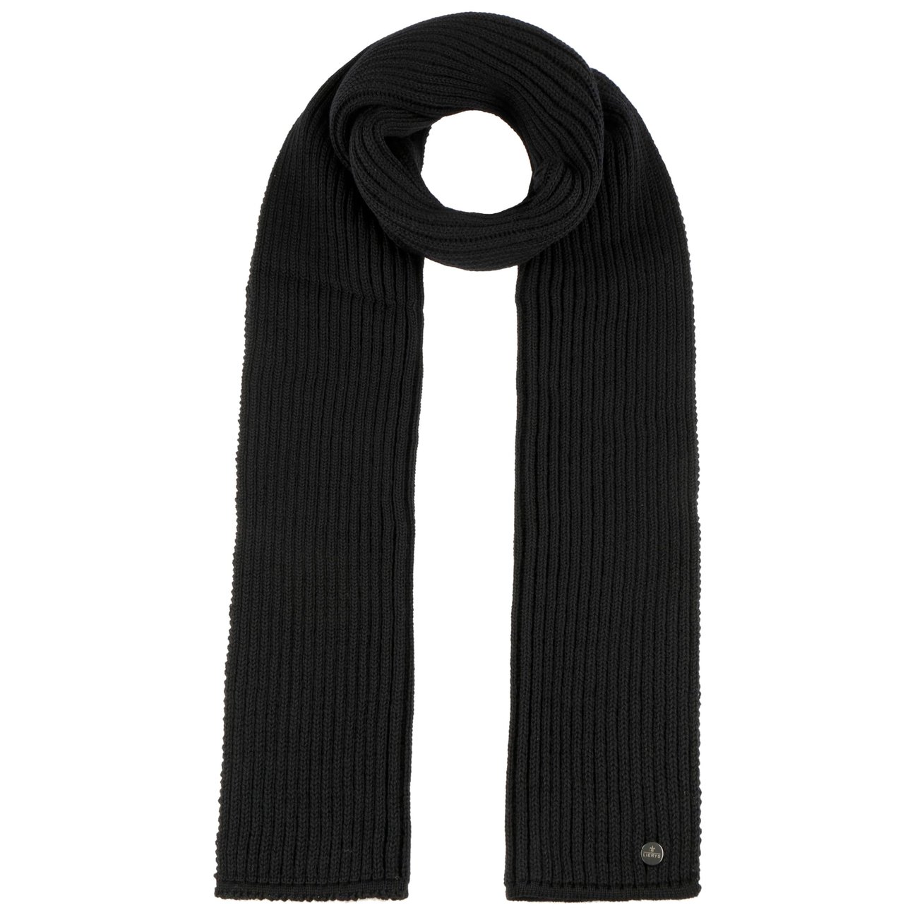 Lierys Women's Black Merino Rib Scarf By