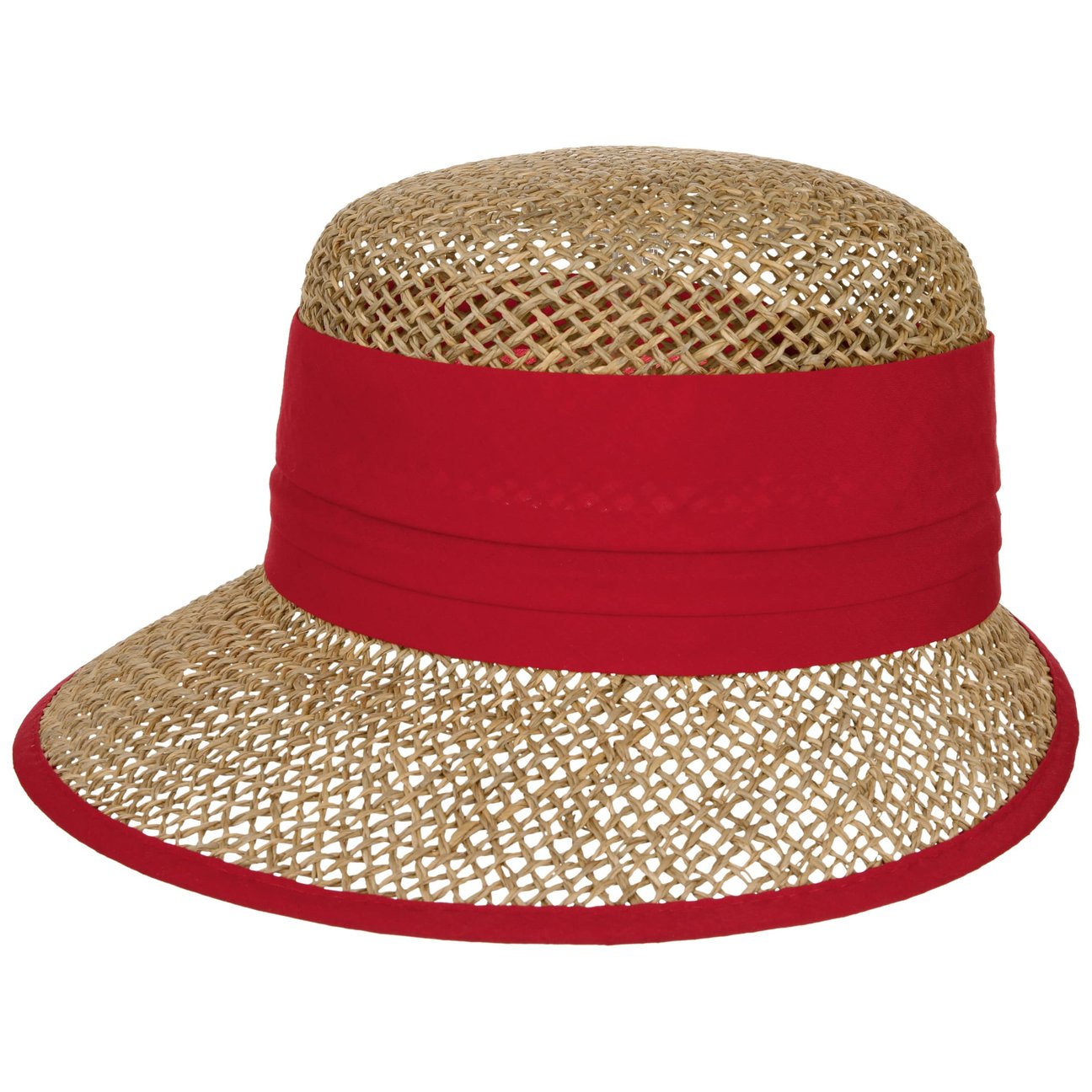 Seeberger Women's Red Beach Straw Cap By