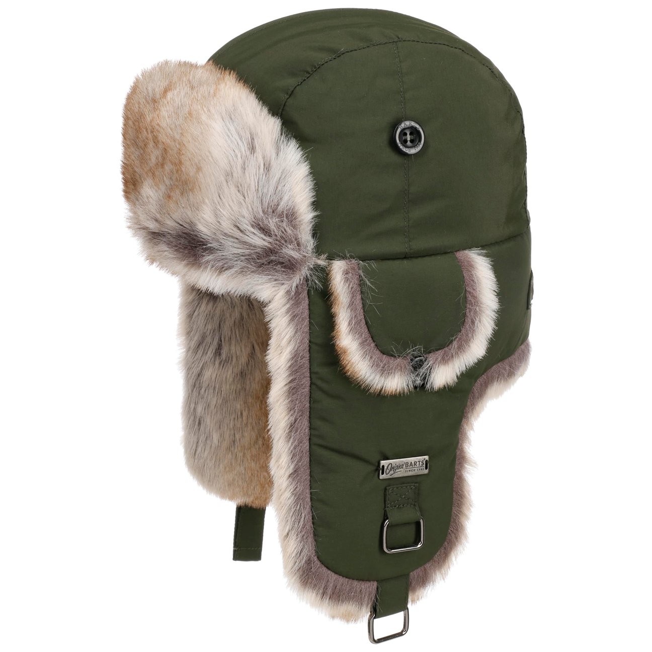 Barts Men's Olive Kamikaze Nylon Trapper Hat By