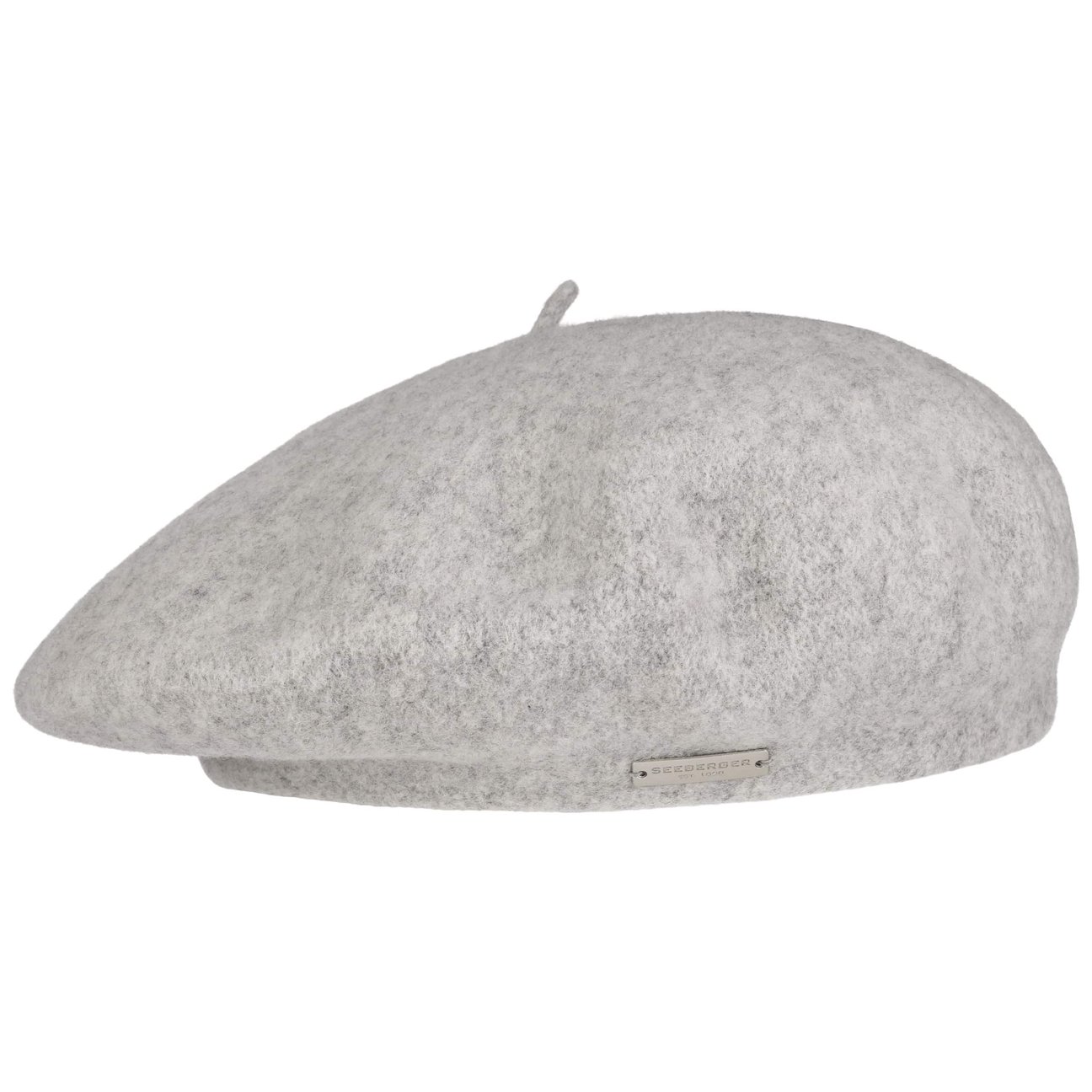 Seeberger Unisex Grey Virgin Wool Beret For Women By