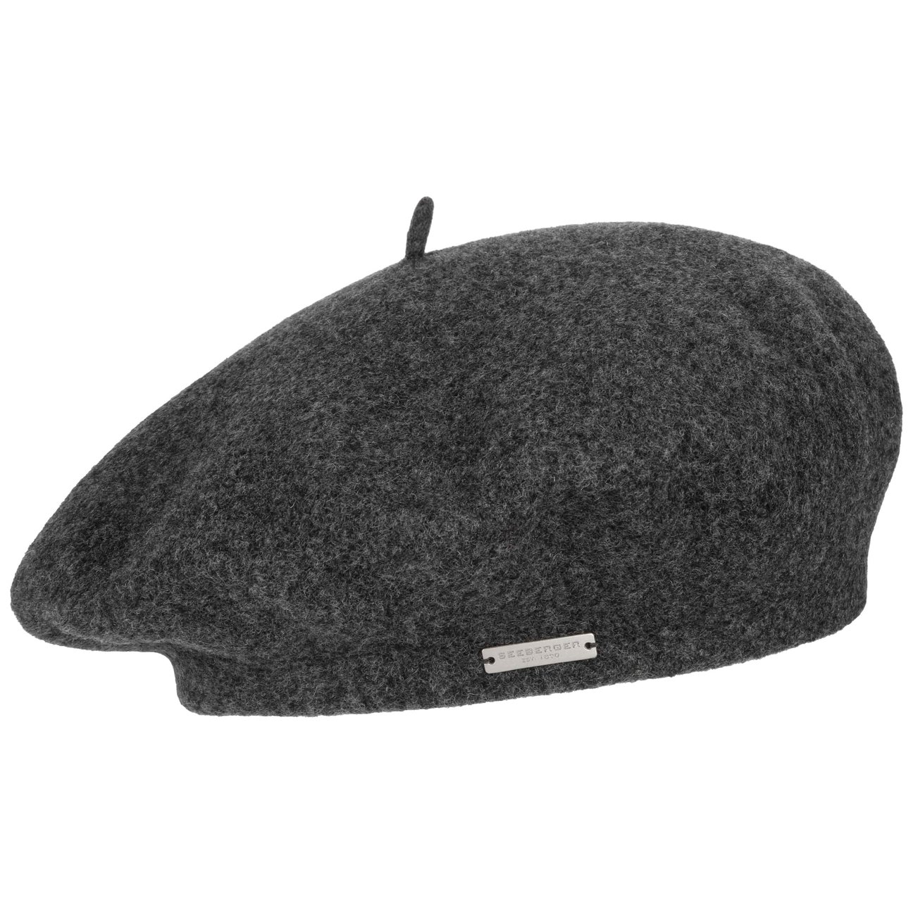 Seeberger Unisex Anthracite Virgin Wool Beret For Women By