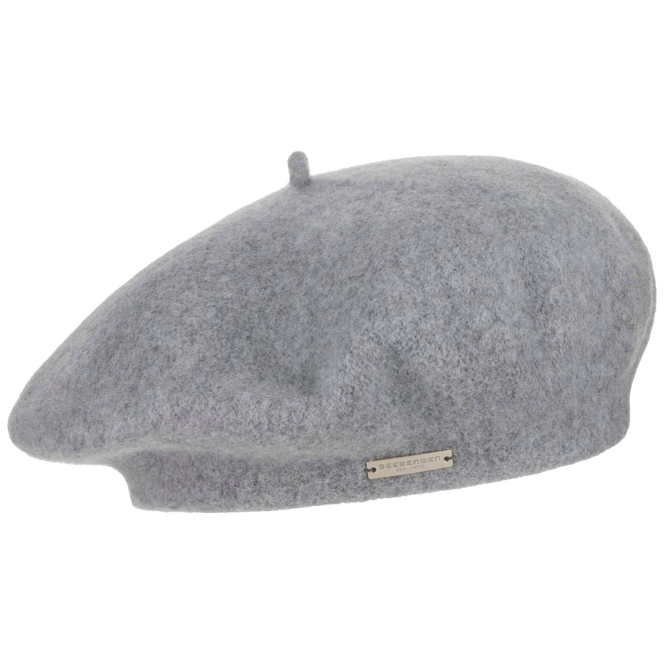 Seeberger Unisex Light Grey Virgin Wool Beret For Women By