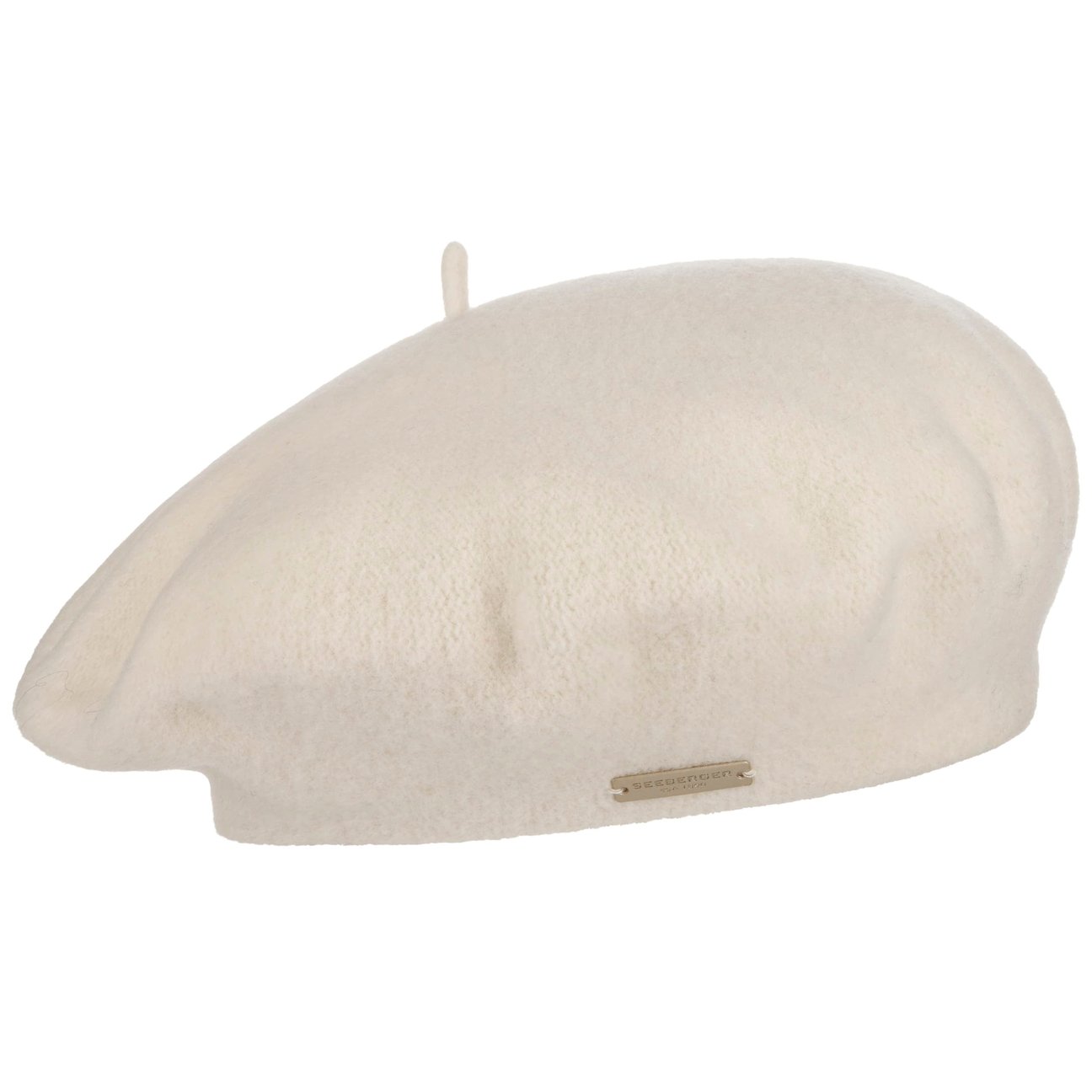 Seeberger Unisex Cream White Virgin Wool Beret For Women By