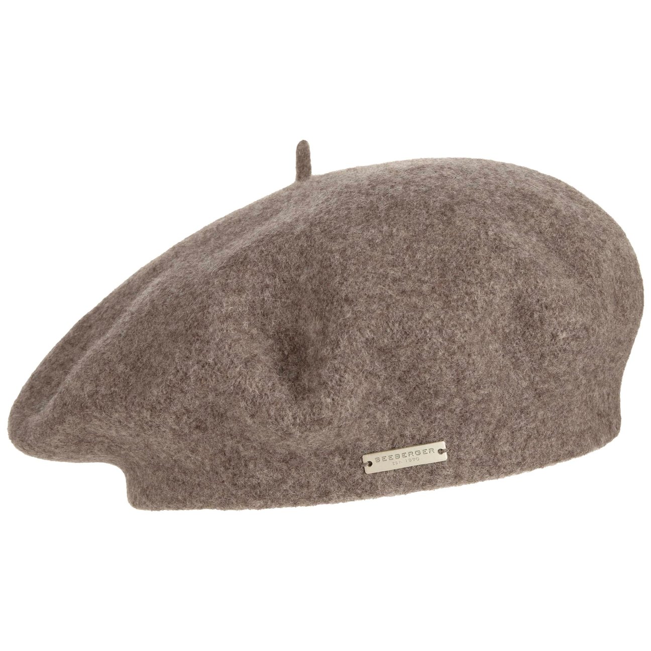 Seeberger Unisex Taupe Virgin Wool Beret For Women By
