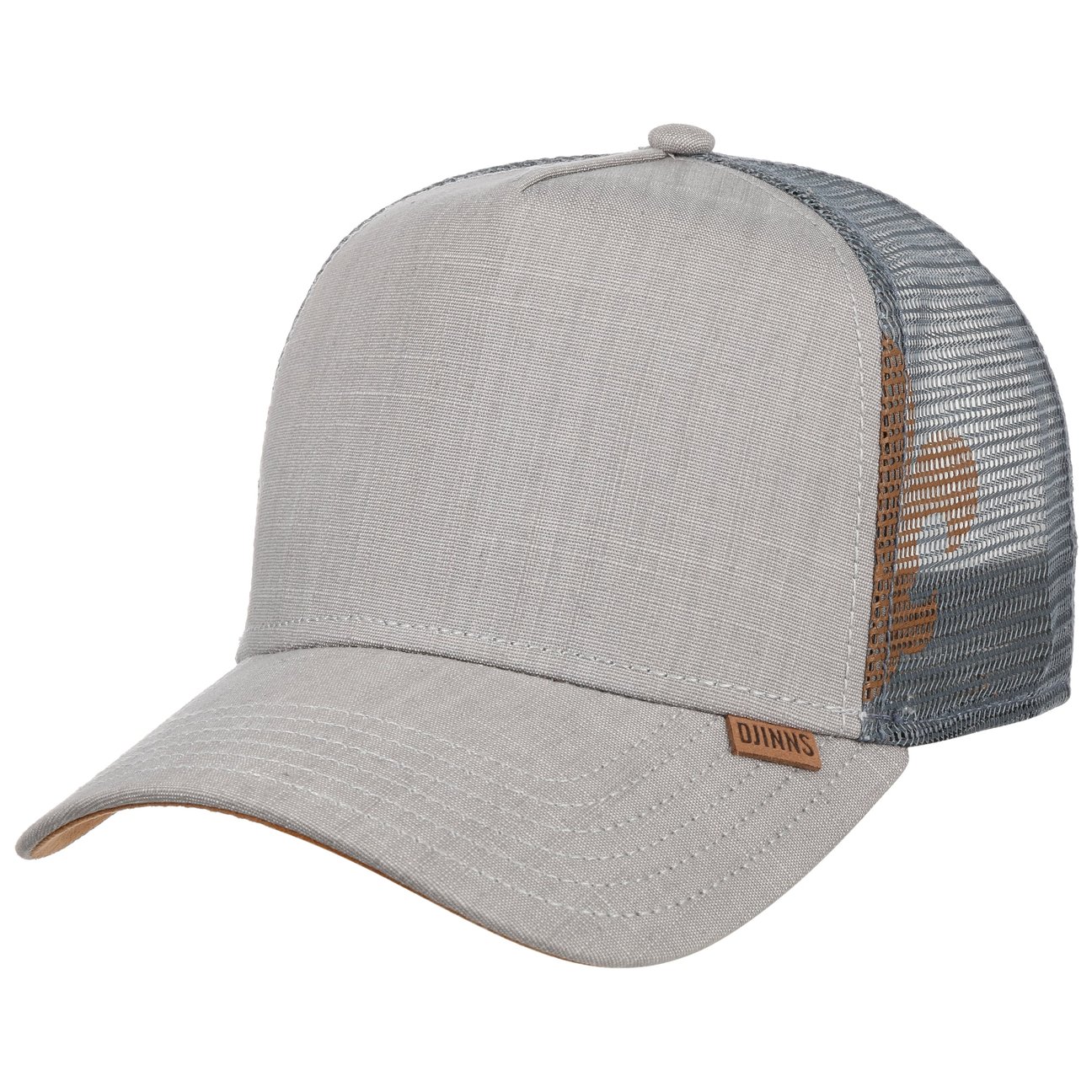 Djinns Men's Grey Linen Snapback Mesh Cap By