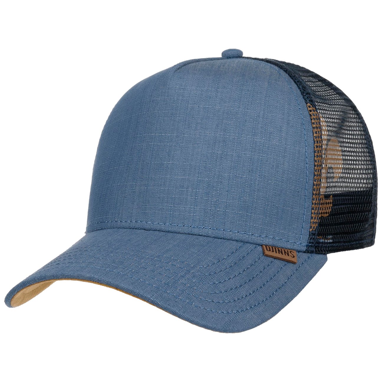 Djinns Men's Navy Linen Snapback Mesh Cap By