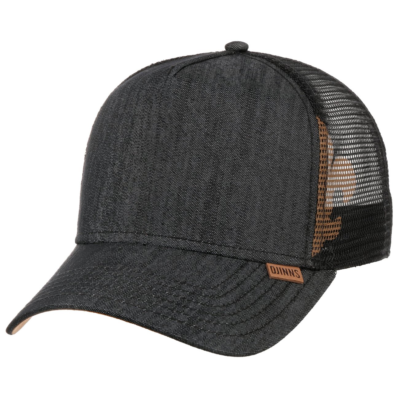 Djinns Men's Black Linen Snapback Mesh Cap By