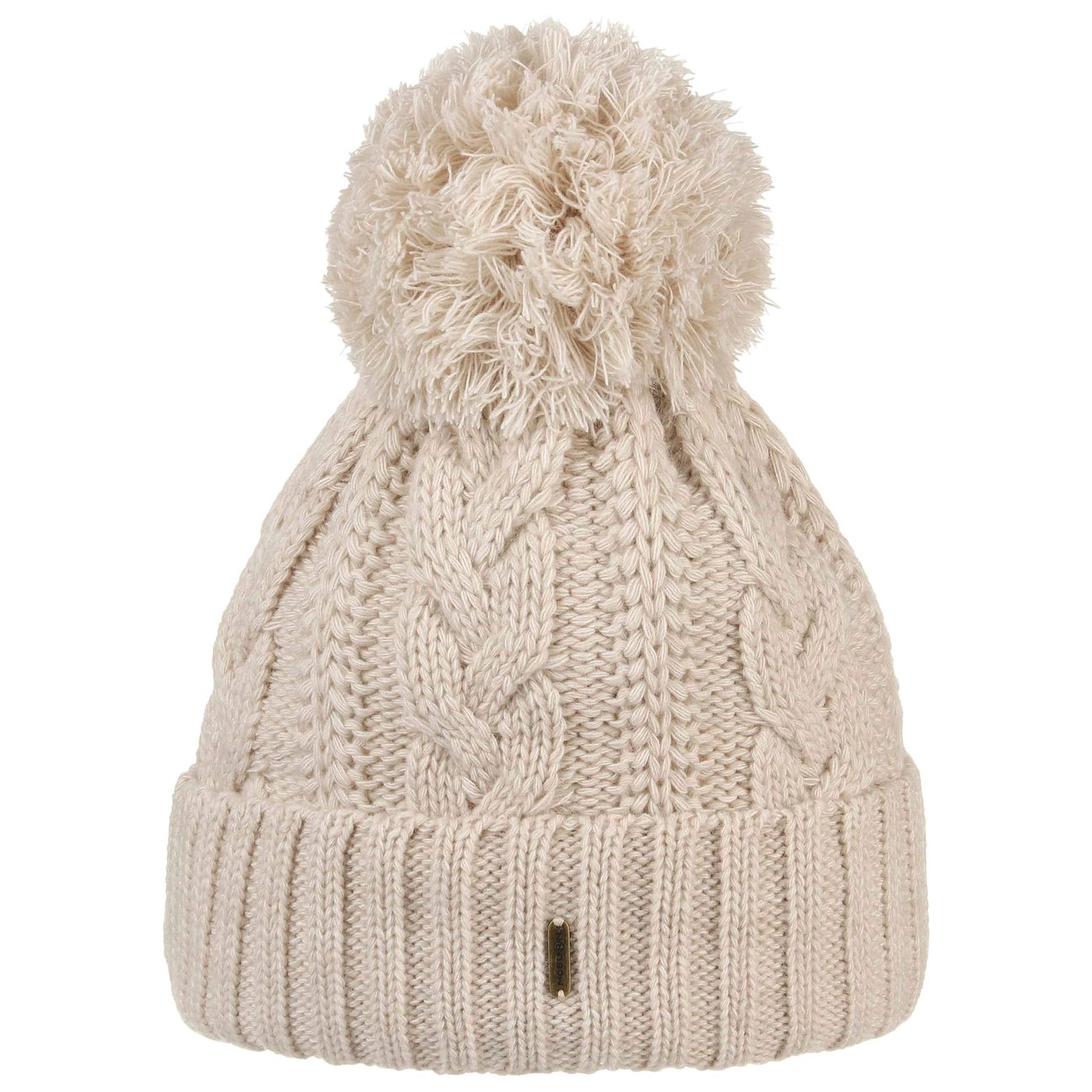 Mcburn Women's Beige Giant Bobble Hat By