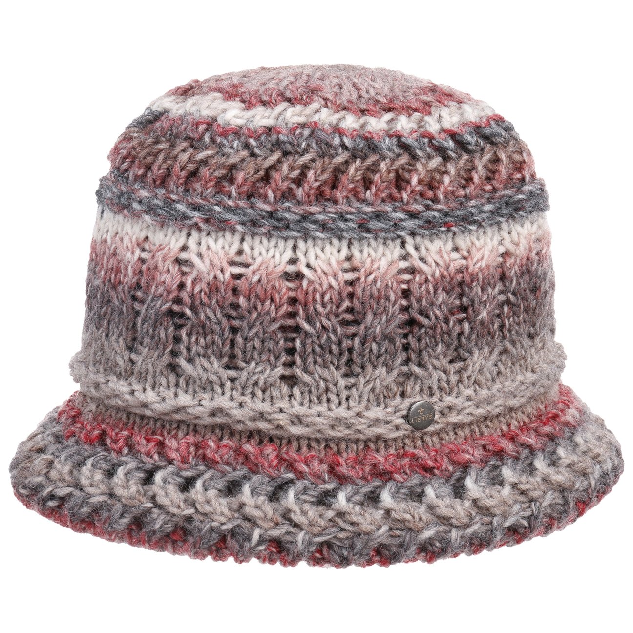Lierys Women's Grey-Red Alesund Knit Hat For By