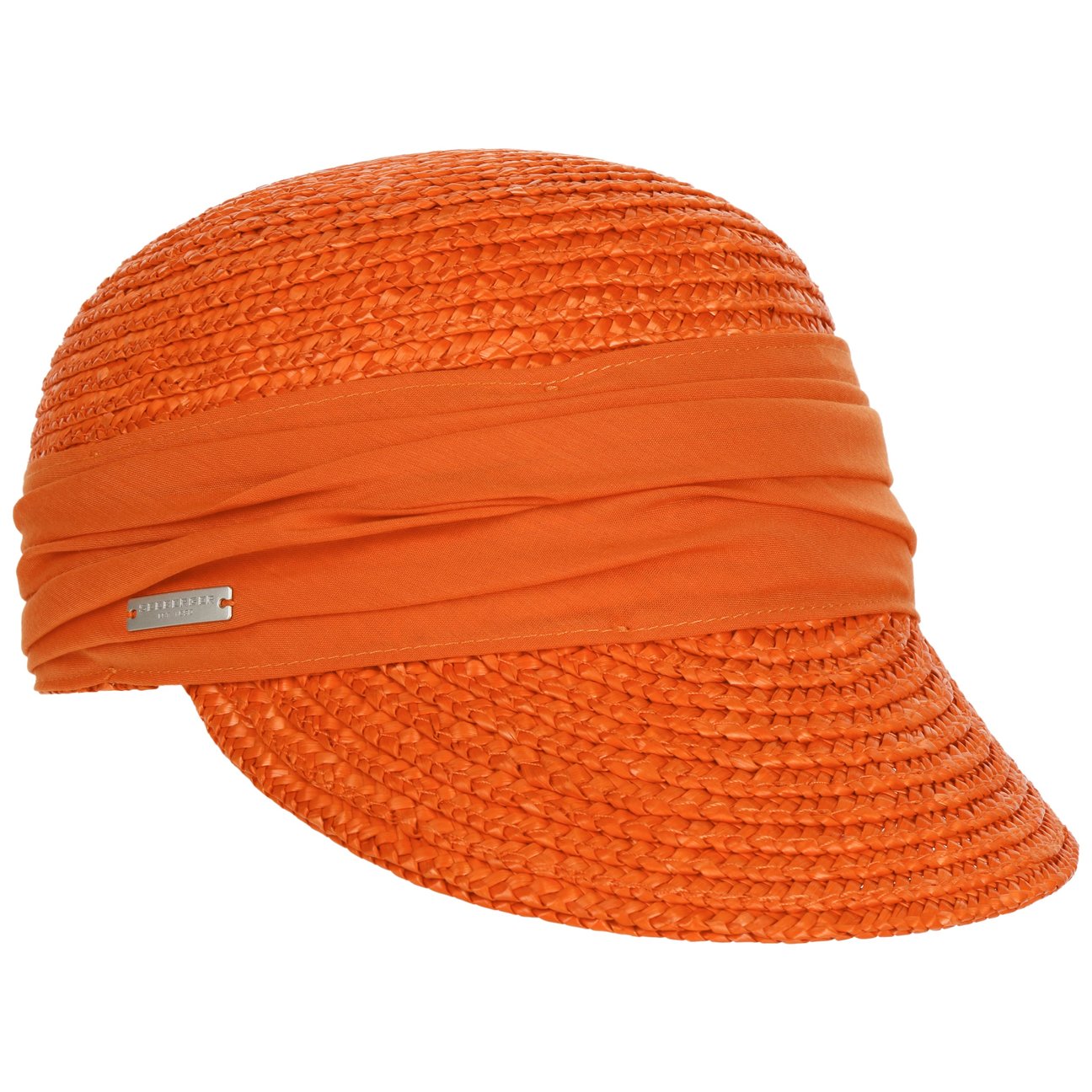 Seeberger Unisex Orange Grace Straw Cap By
