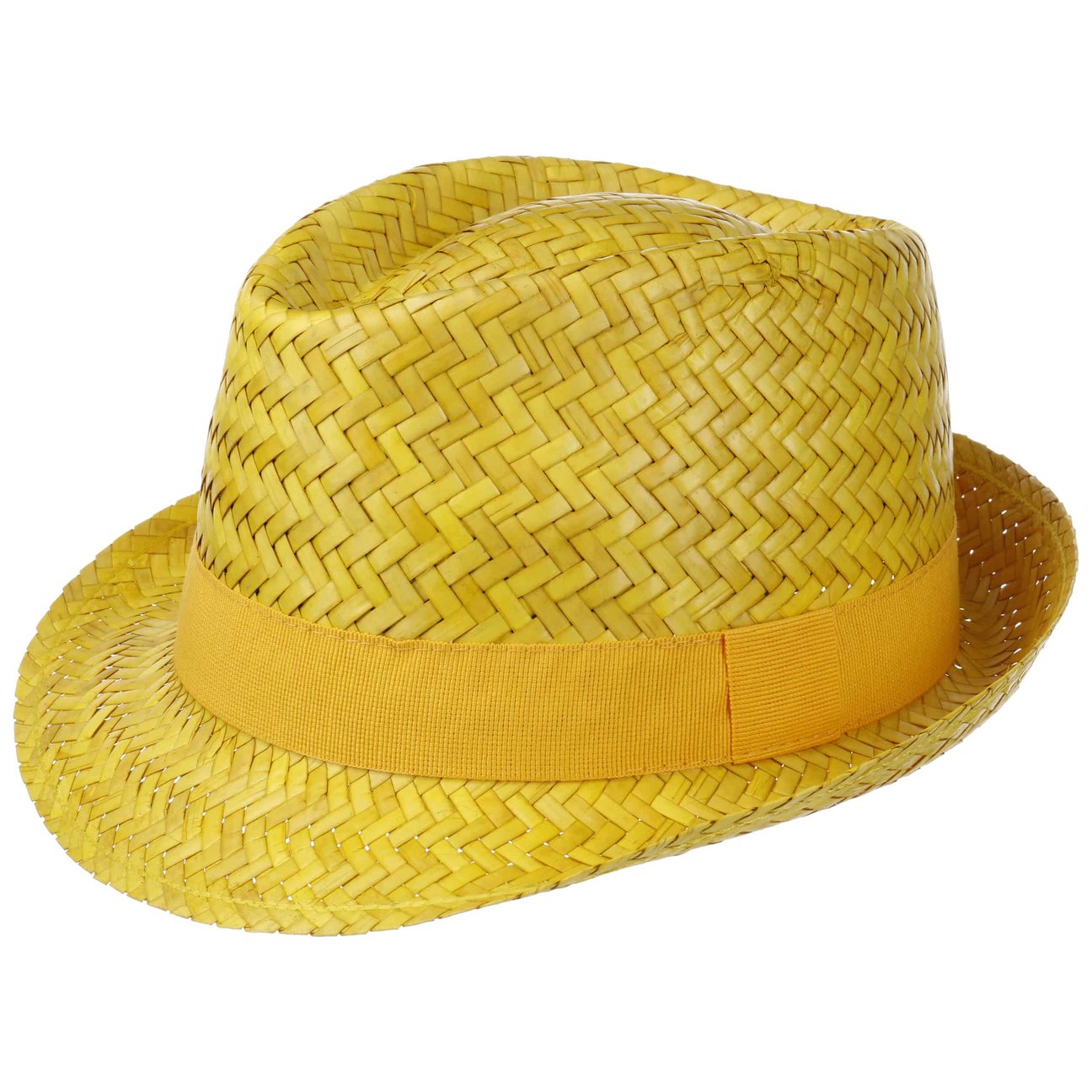 Lipodo Women's Yellow Valencia Trilby Straw Hat By