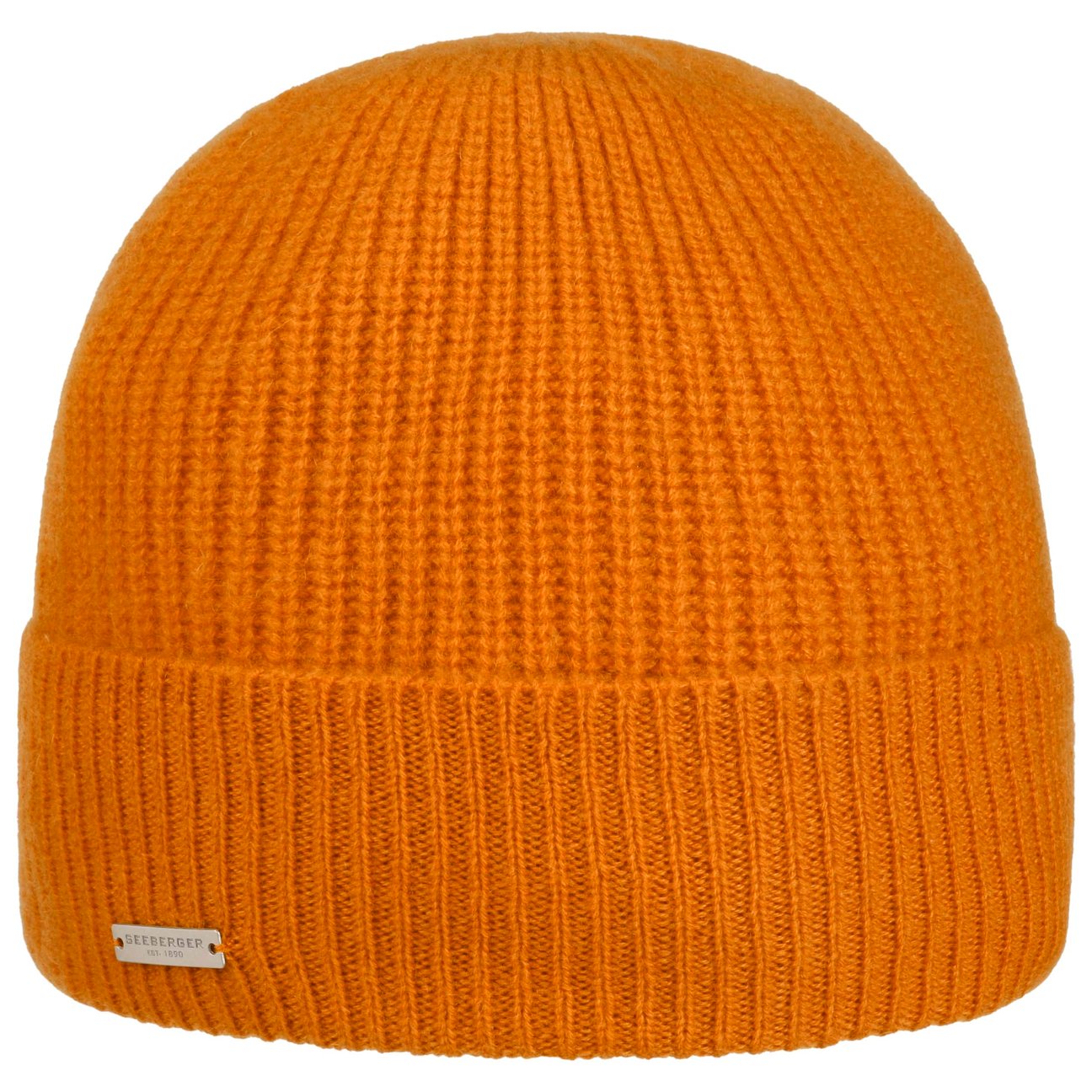 Seeberger Women's Orange Sporty Cashmere Hat With Cuff By