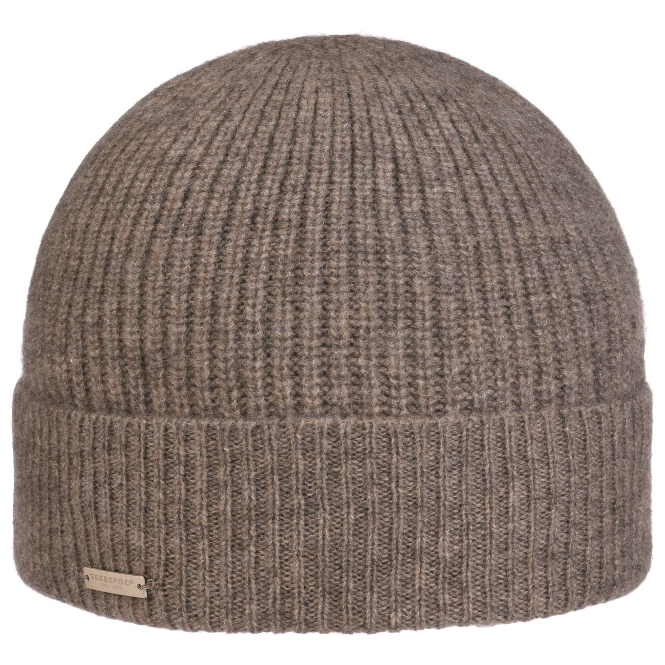 Seeberger Women's Taupe Sporty Cashmere Hat With Cuff By