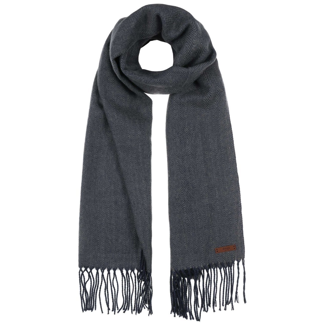 Barts Men's Blue Soho Herringbone Business Scarf By