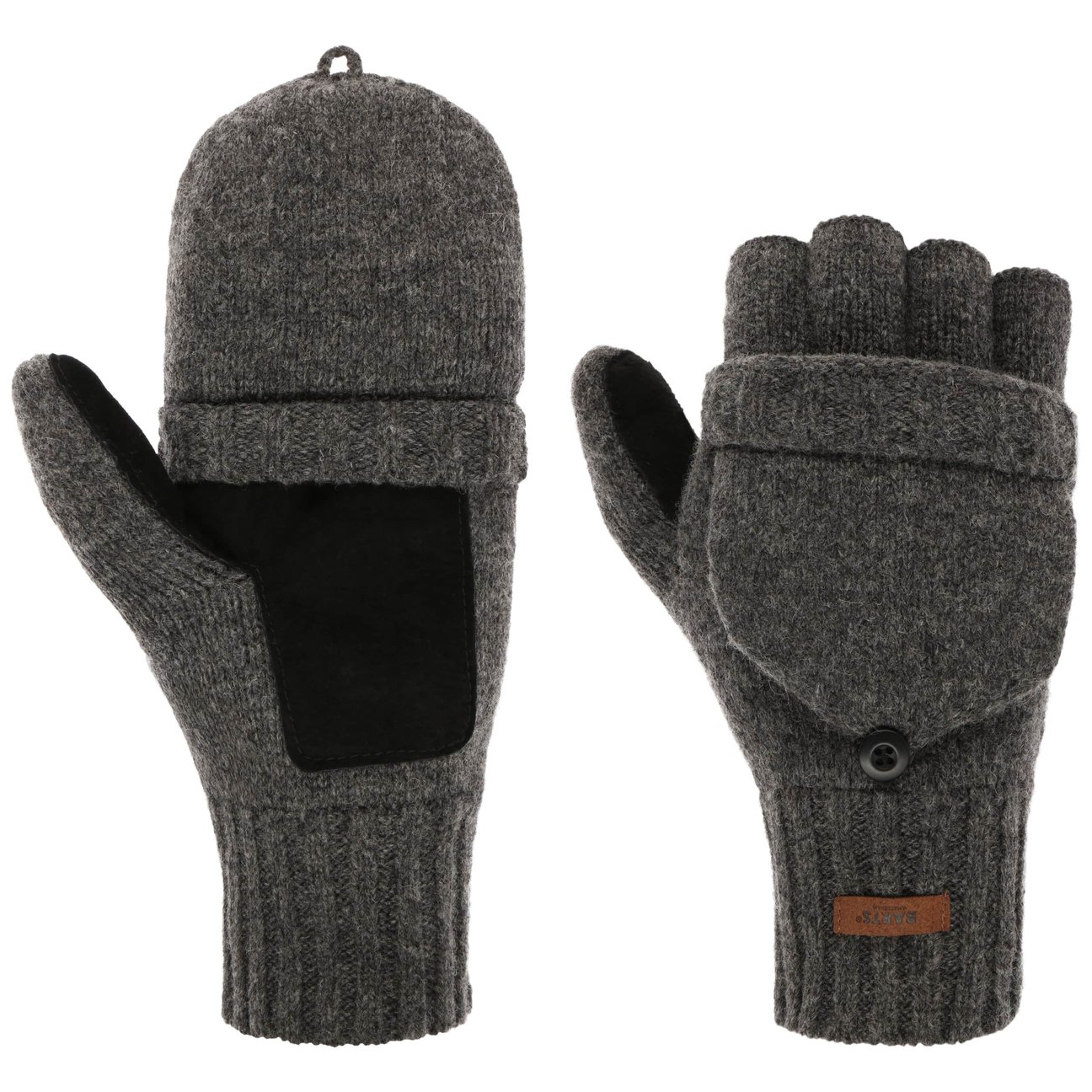 Barts Men's Grey Mittens Haakon - Image 3