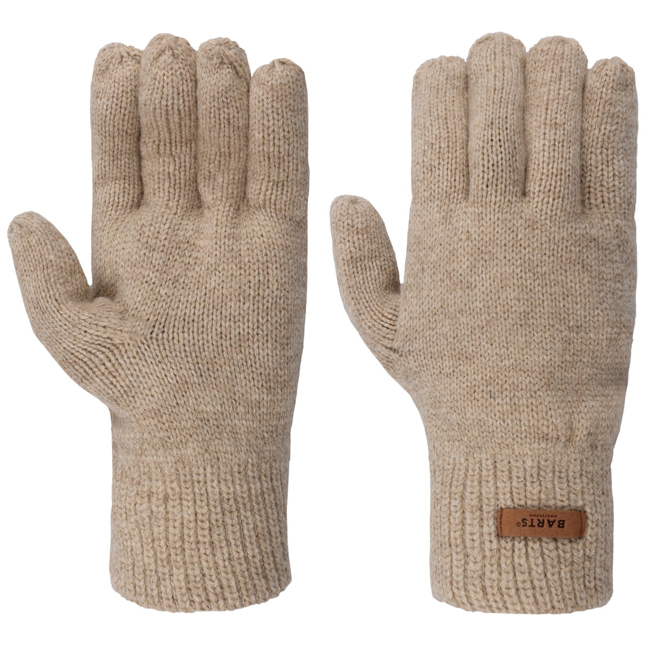 Barts Men's Beige Haakon Lambswool Gloves By Large