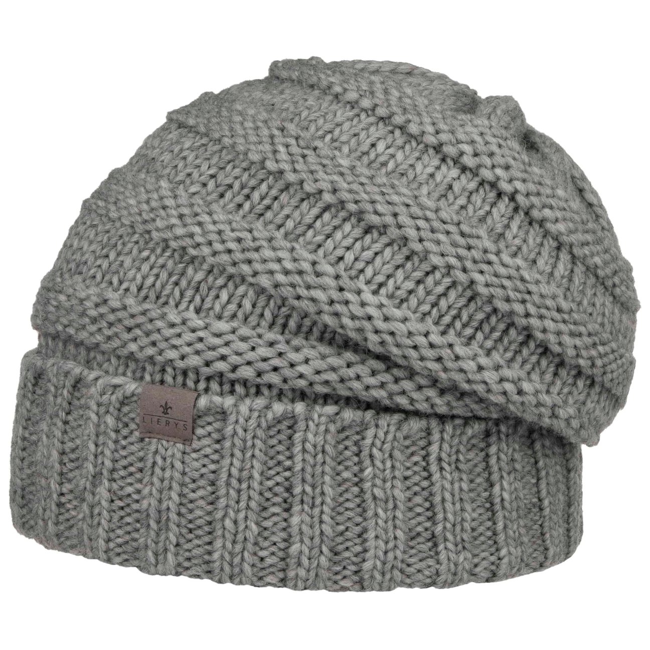 Lierys Women's Light Grey Long Beanie Knit Hat By