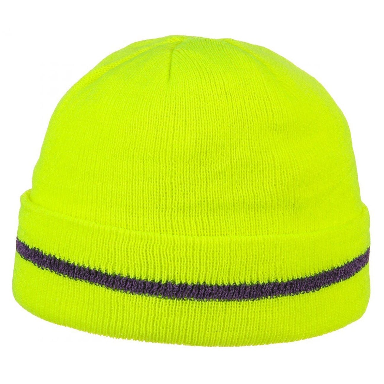 Hatshopping.co.uk Women's Neon Yellow Workout Knit Hat With Reflective Cuff
