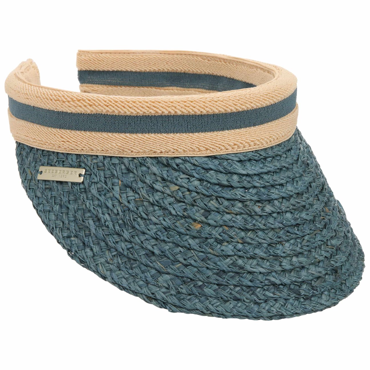Seeberger Women's Petrol Blue Raffia Visor By