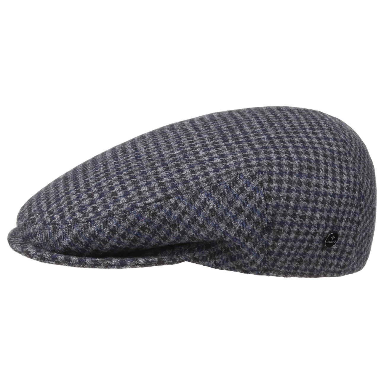 Lierys Blue Britain Houndstooth Flat Cap By