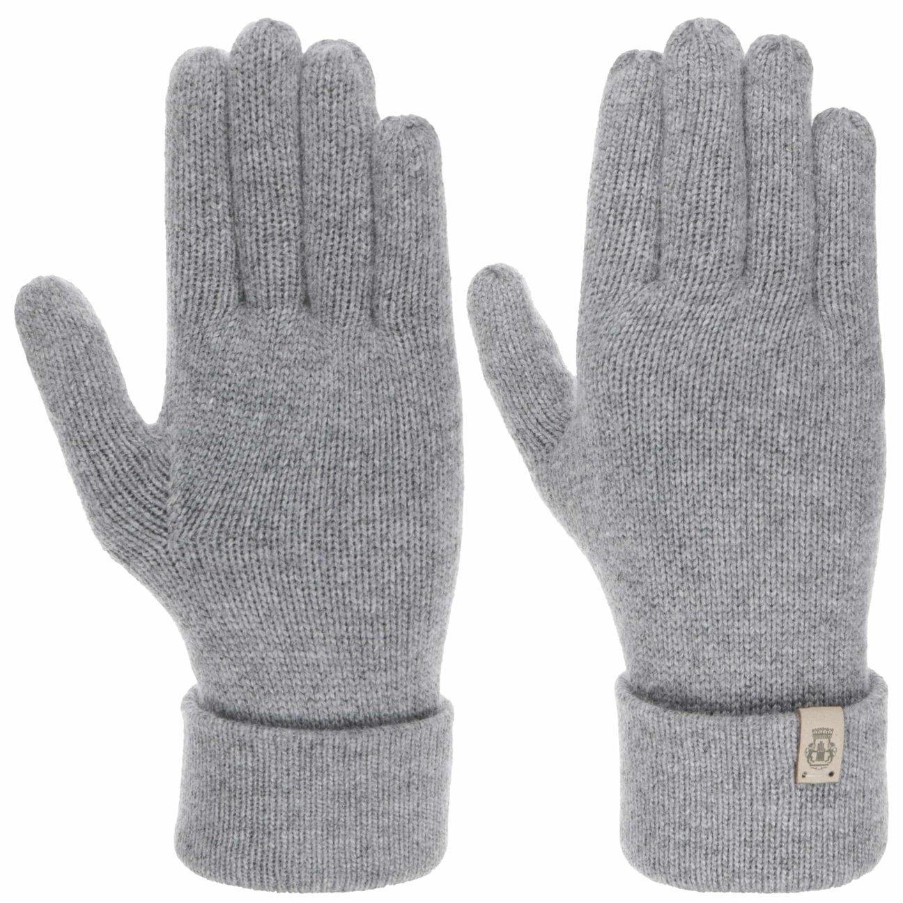 Roeckl Women's Light Grey Knit Gloves With Cashmere By