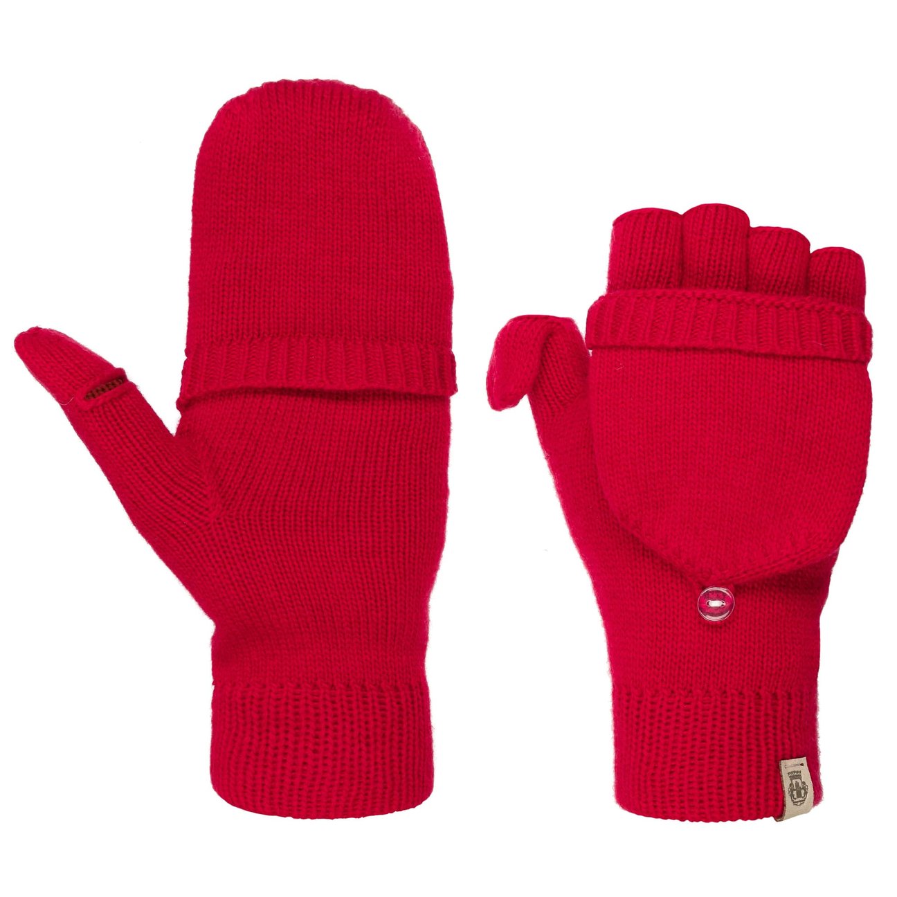 Roeckl Women's Dark Red Fingerless Gloves With Cashmere By