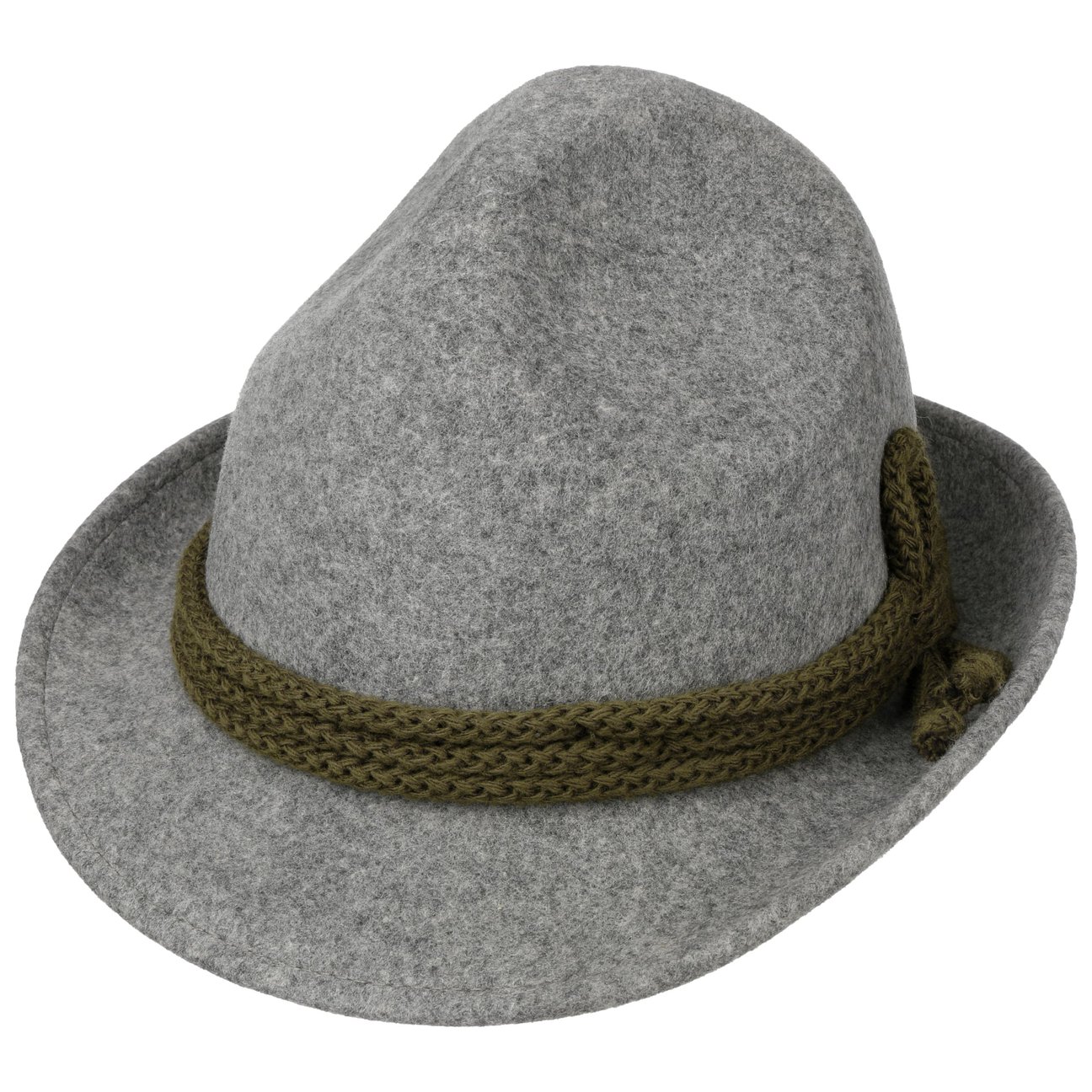 Lipodo Grey-Olive Classic Dreispitz Wool Felt Hat By
