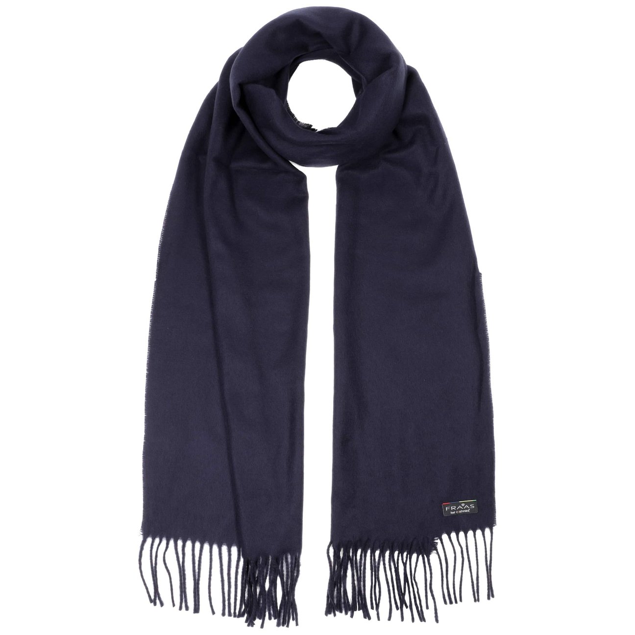 Fraas Women's Navy Cashmink Uni Fringed Scarf By