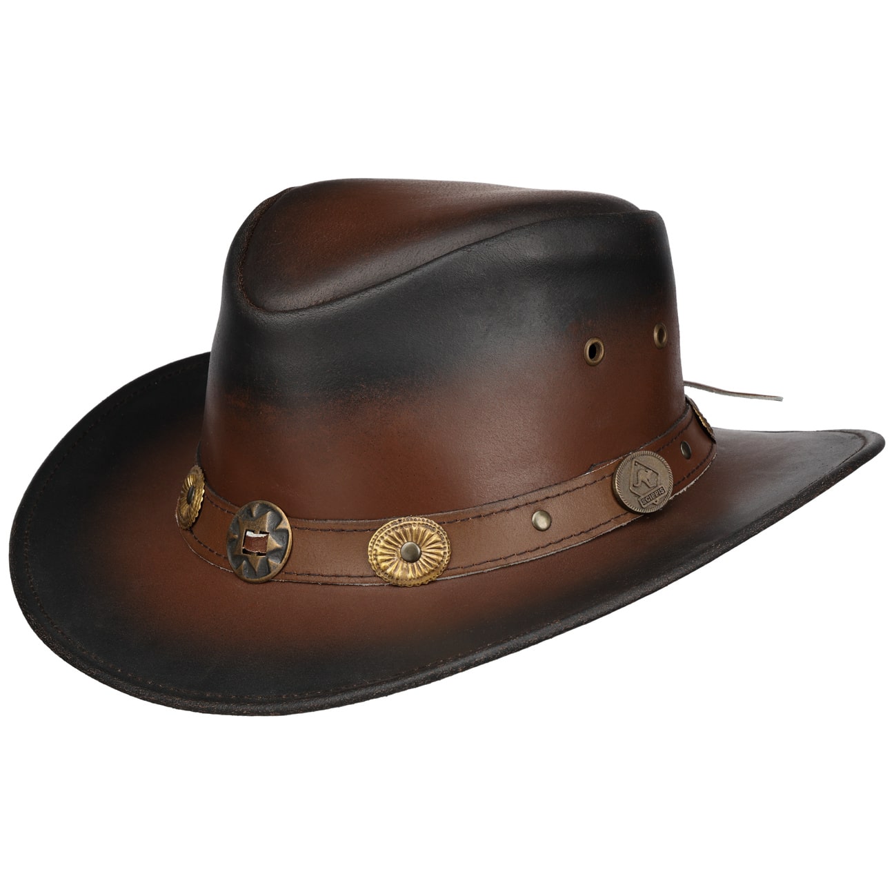 Scippis Women's Brown Tombstone Leather Hat By