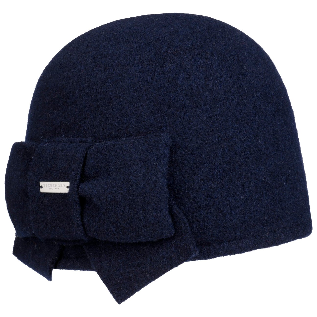 Seeberger Women's Navy Litika Milled Wool Hat Loop By