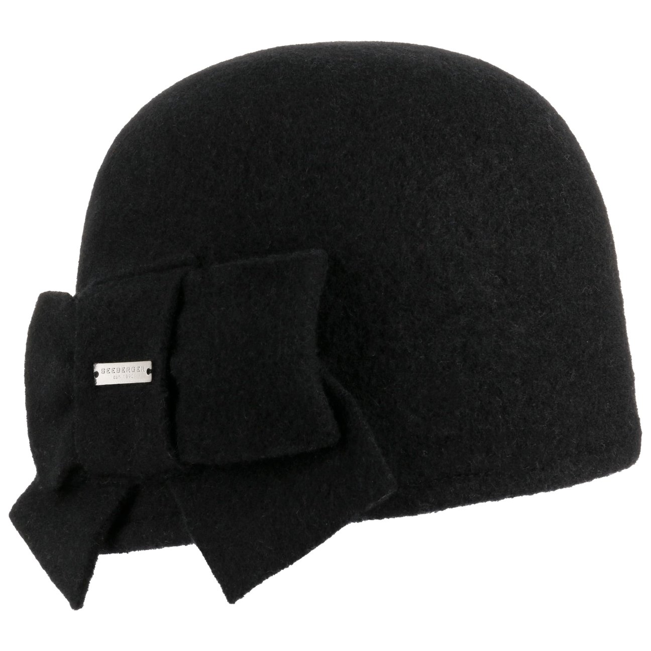 Seeberger Women's Black Litika Milled Wool Hat Loop By